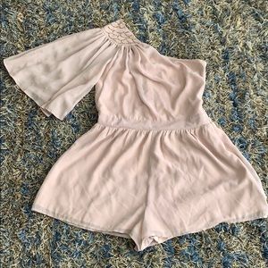 One Shoulder Shorts Romper